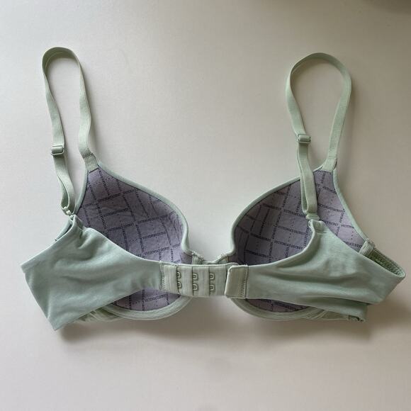 Victoria's Secret Uplift Semi Demi Bra Light Green Size 32B Padded Underwire - Picture 5 of 8